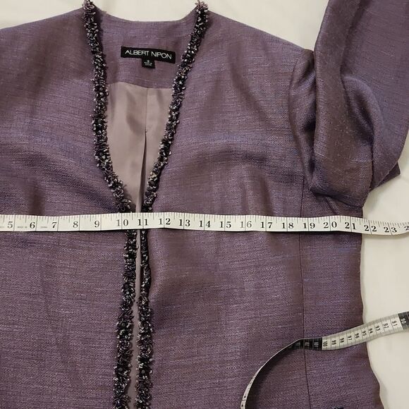 Albert nipon tweed. Beaded trim jacket size 16 - Picture 5 of 8